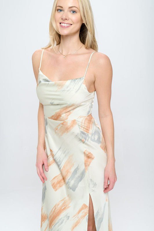 Paint Stroke Midi Slip Dress - Robbi & Angel