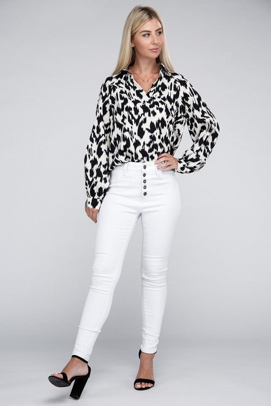 Allover print Collared Shirt - Robbi & Angel