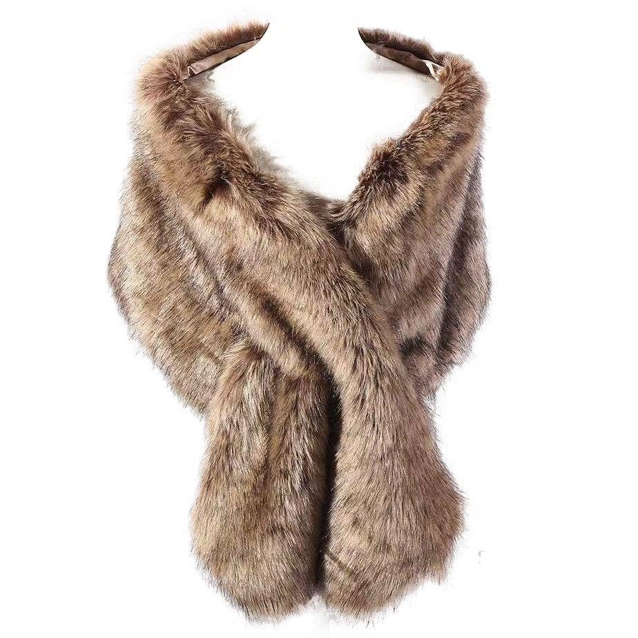 Over Size Faux Felt Fur Insert Shawl Wrap - Robbi & Angel