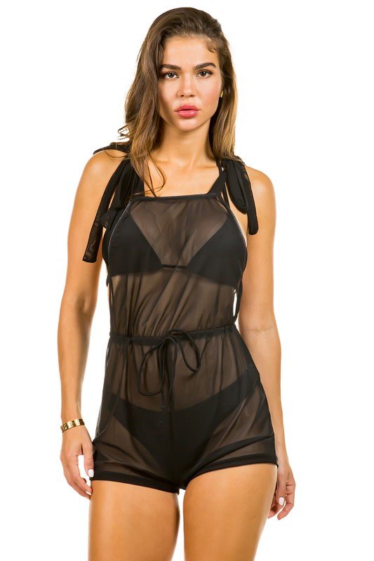 Two piece swimsuit with jumpsuit coverup