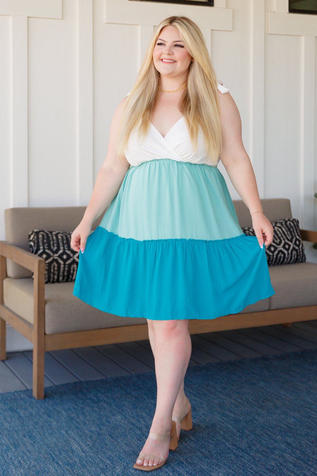 Blue Skies Tiered Dress - Robbi & Angel