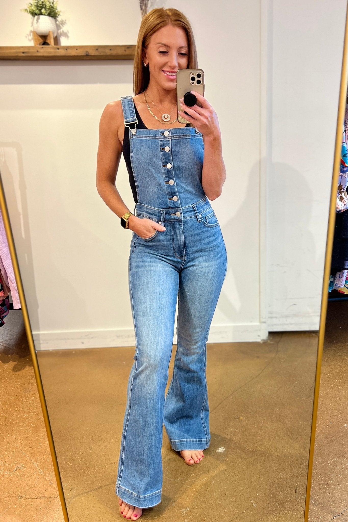 Izzy Control Top Retro Flare Overalls - Robbi & Angel