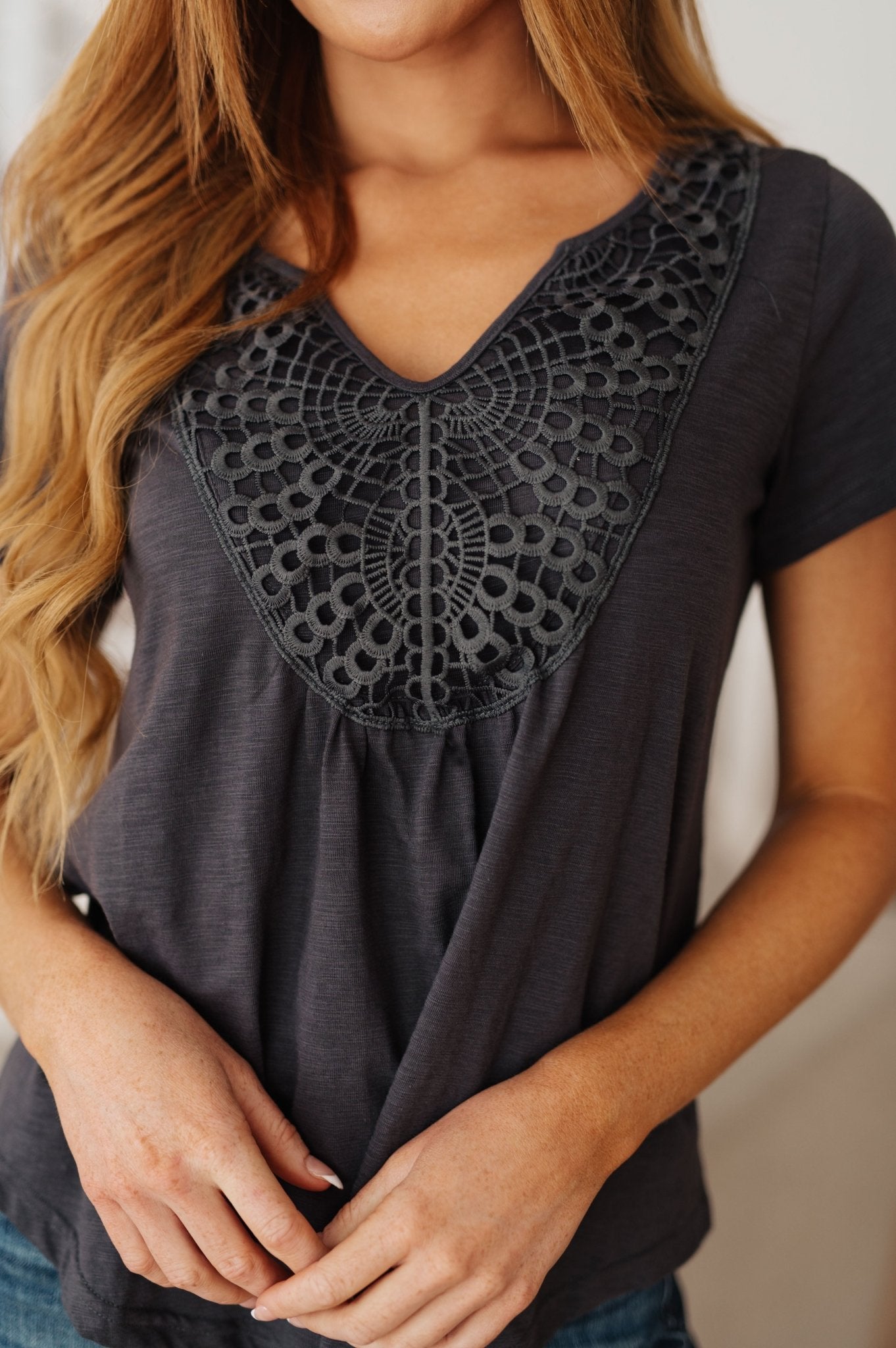 In the Detail Crocheted Accent Top - Robbi & Angel