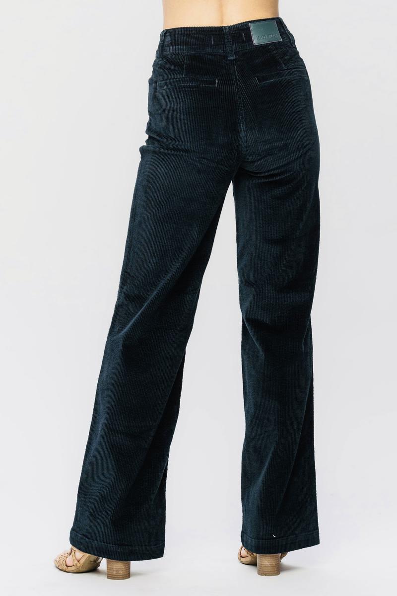 Judy Blue High Waist Emerald Corduroy Wide Leg Jeans - Robbi & Angel