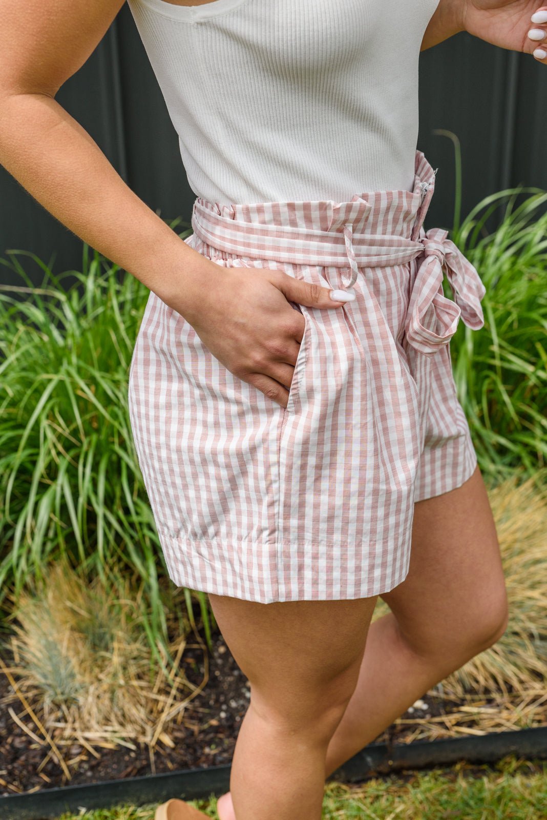 Prim & Pretty Gingham Tie Shorts - Robbi & Angel