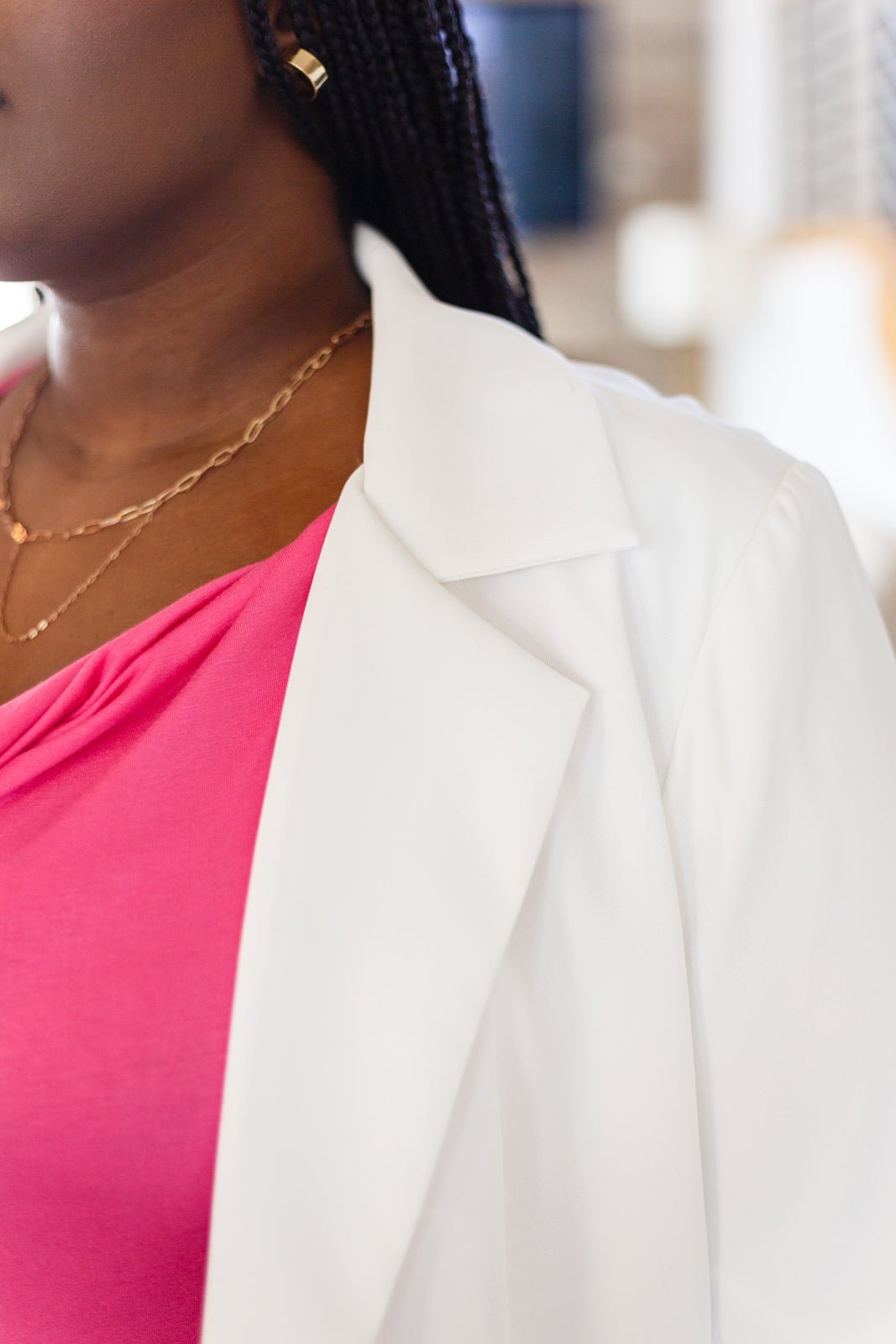 The Harvard Blazer in White - Robbi & Angel