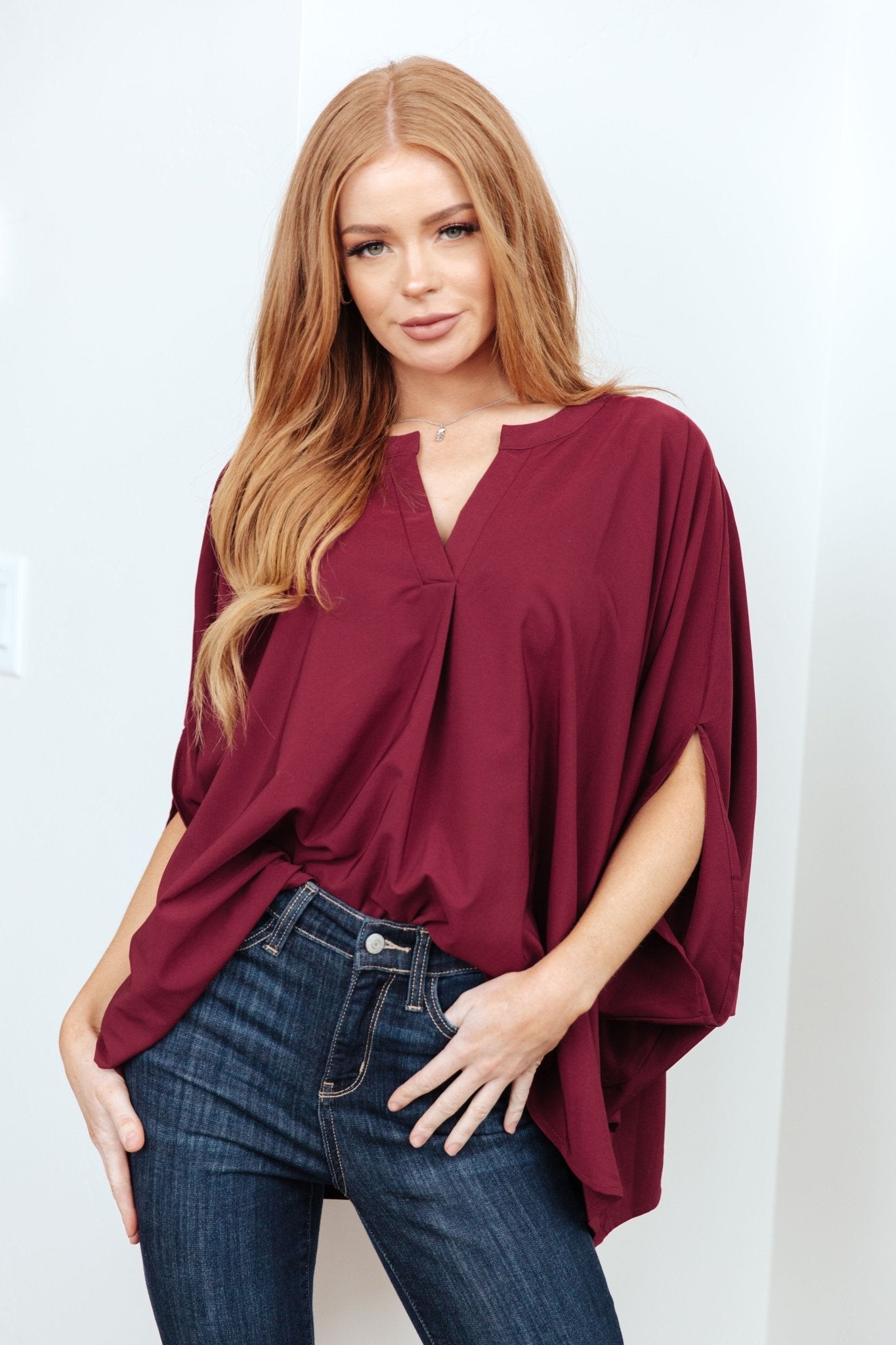 Universal Philosophy Blouse in Wine - Robbi & Angel