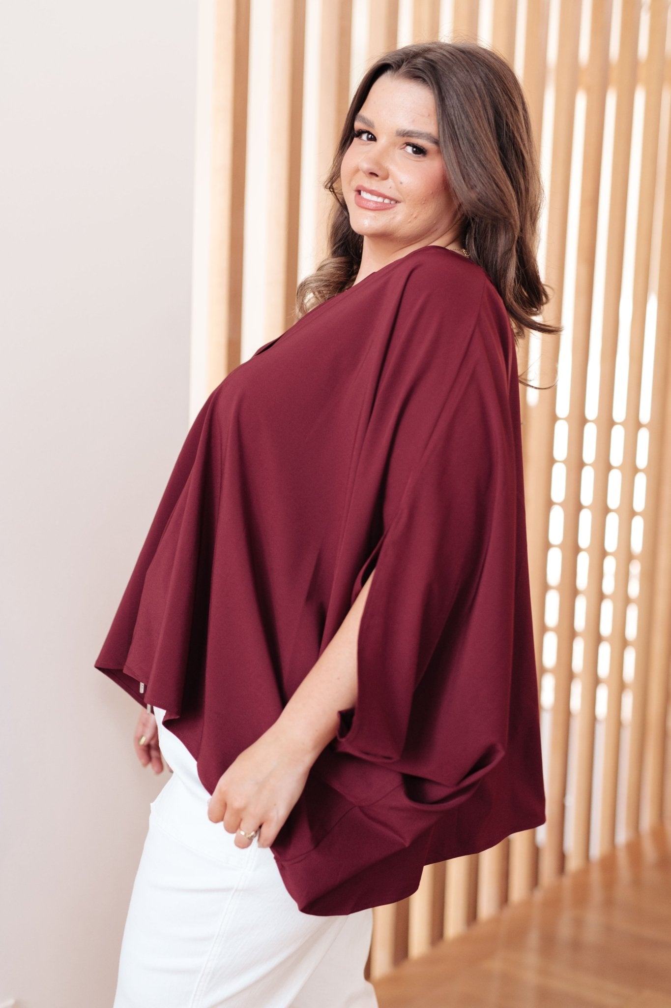 Universal Philosophy Blouse in Wine - Robbi & Angel