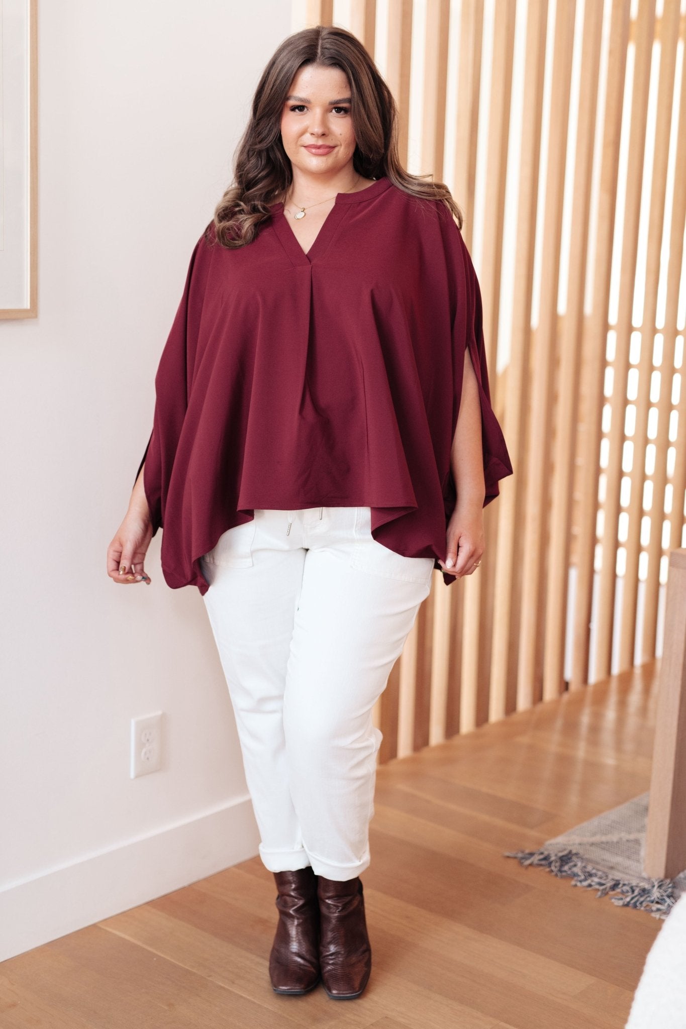 Universal Philosophy Blouse in Wine - Robbi & Angel