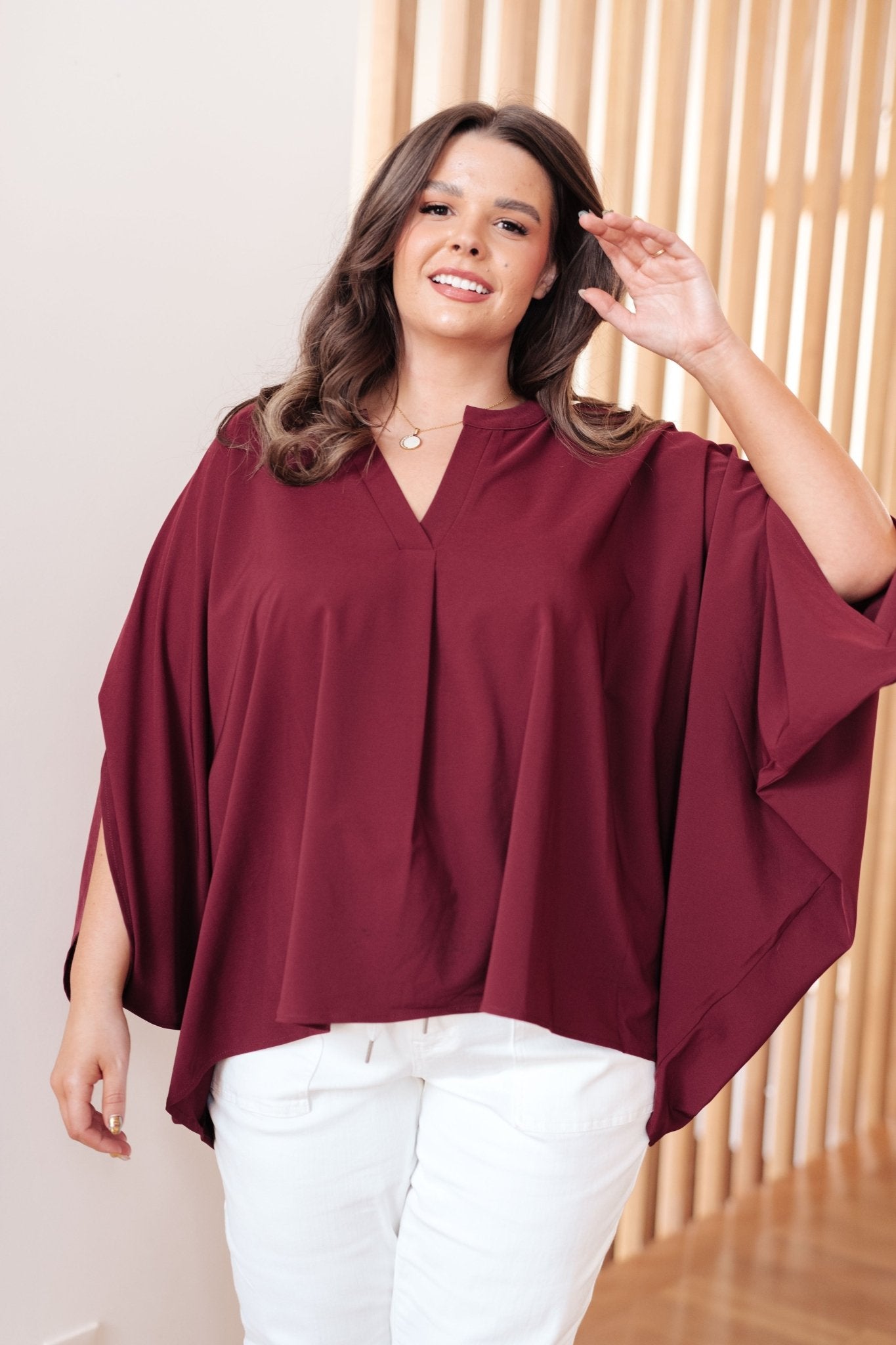 Universal Philosophy Blouse in Wine - Robbi & Angel