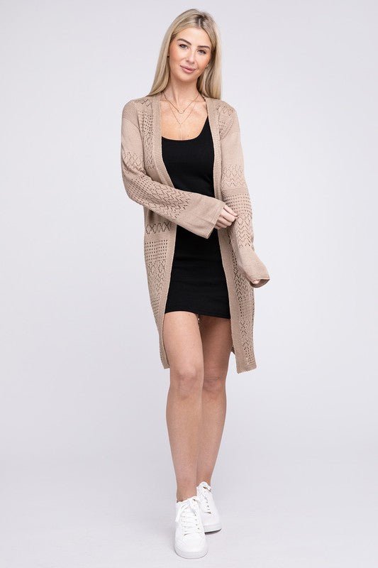 Texture Open Front Knit Cardigan - Robbi & Angel