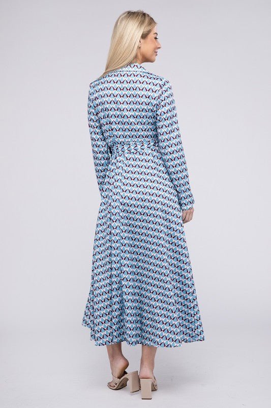 Geometric Print Wrap Dress - Robbi & Angel