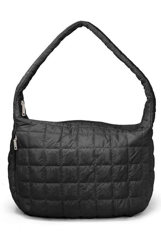 Quilted Puffer Hobo Bag - Robbi & Angel