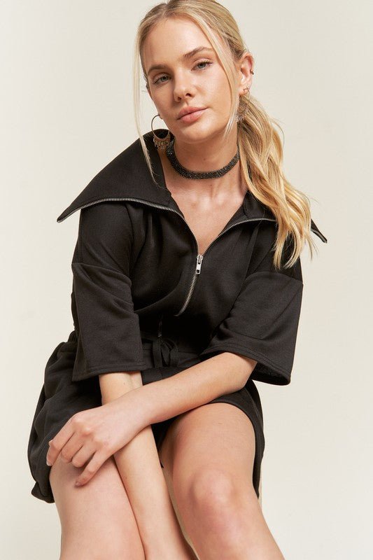 TERRY ZIP FRONT ROMPER - Robbi & Angel