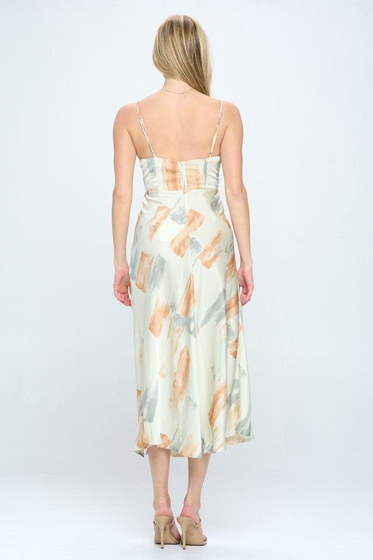 Paint Stroke Midi Slip Dress - Robbi & Angel