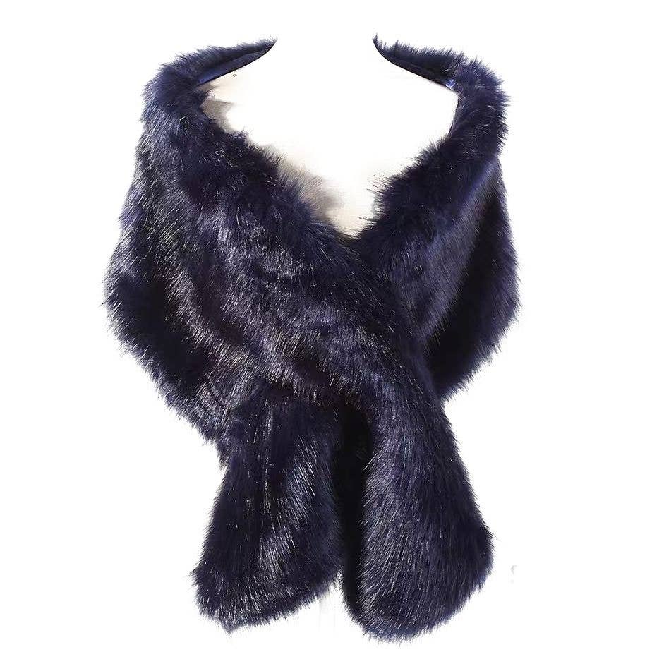 Over Size Faux Felt Fur Insert Shawl Wrap - Robbi & Angel