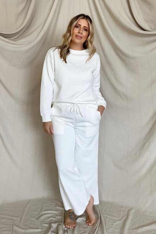 Relaxed Fit Embossed Print Knit Set - Robbi & Angel